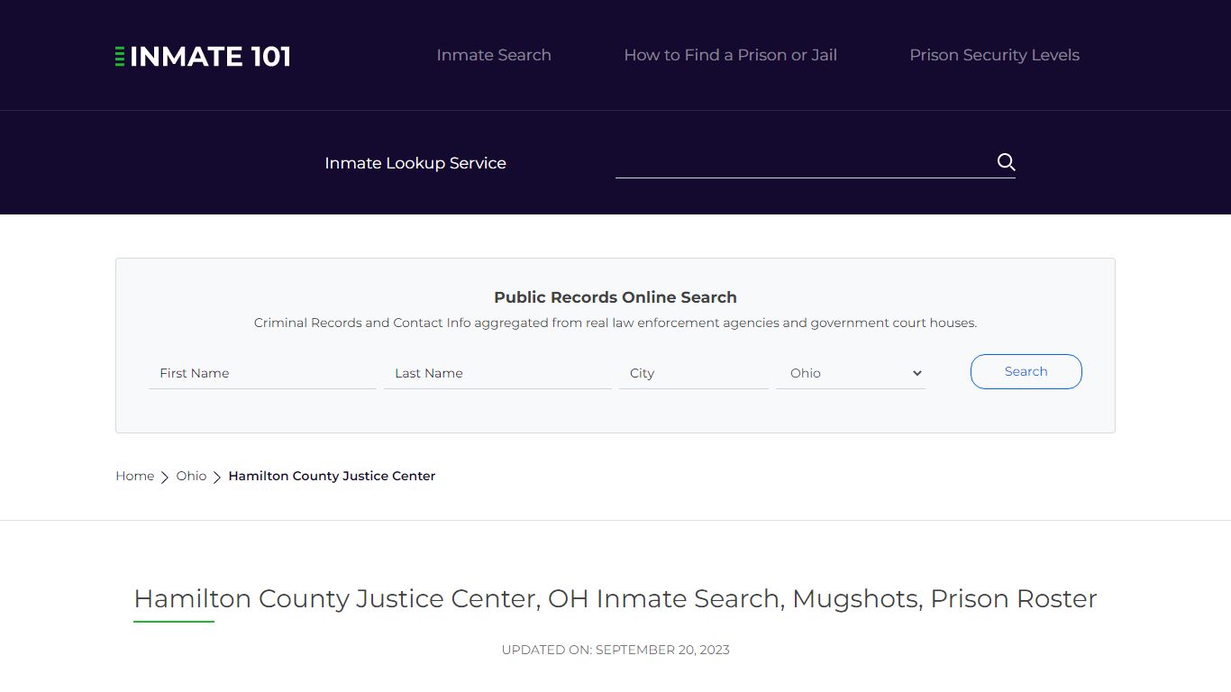 Hamilton County Justice Center, OH Inmate Search, Mugshots, Prison ...
